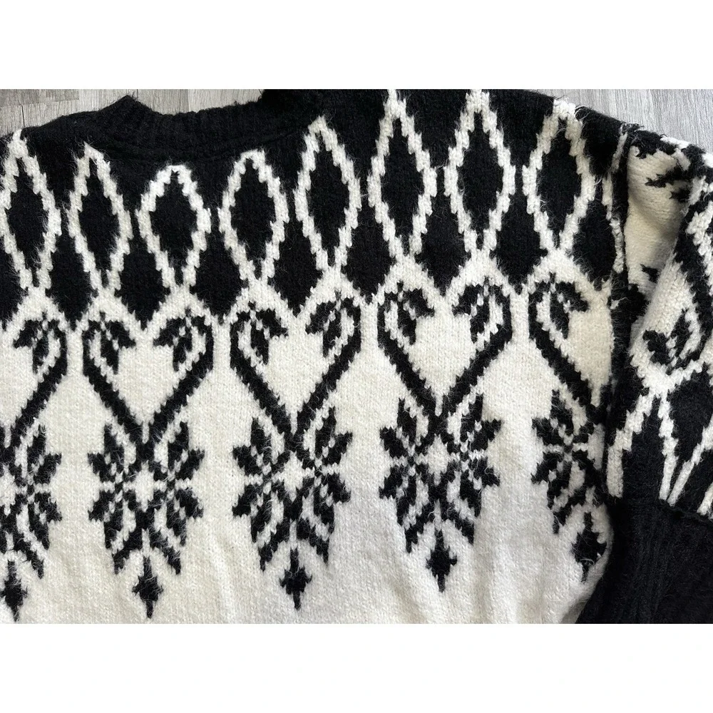 Free People Fireside Patterned Tunic‎ Oversized Dolman Sleeve Cuff Medium